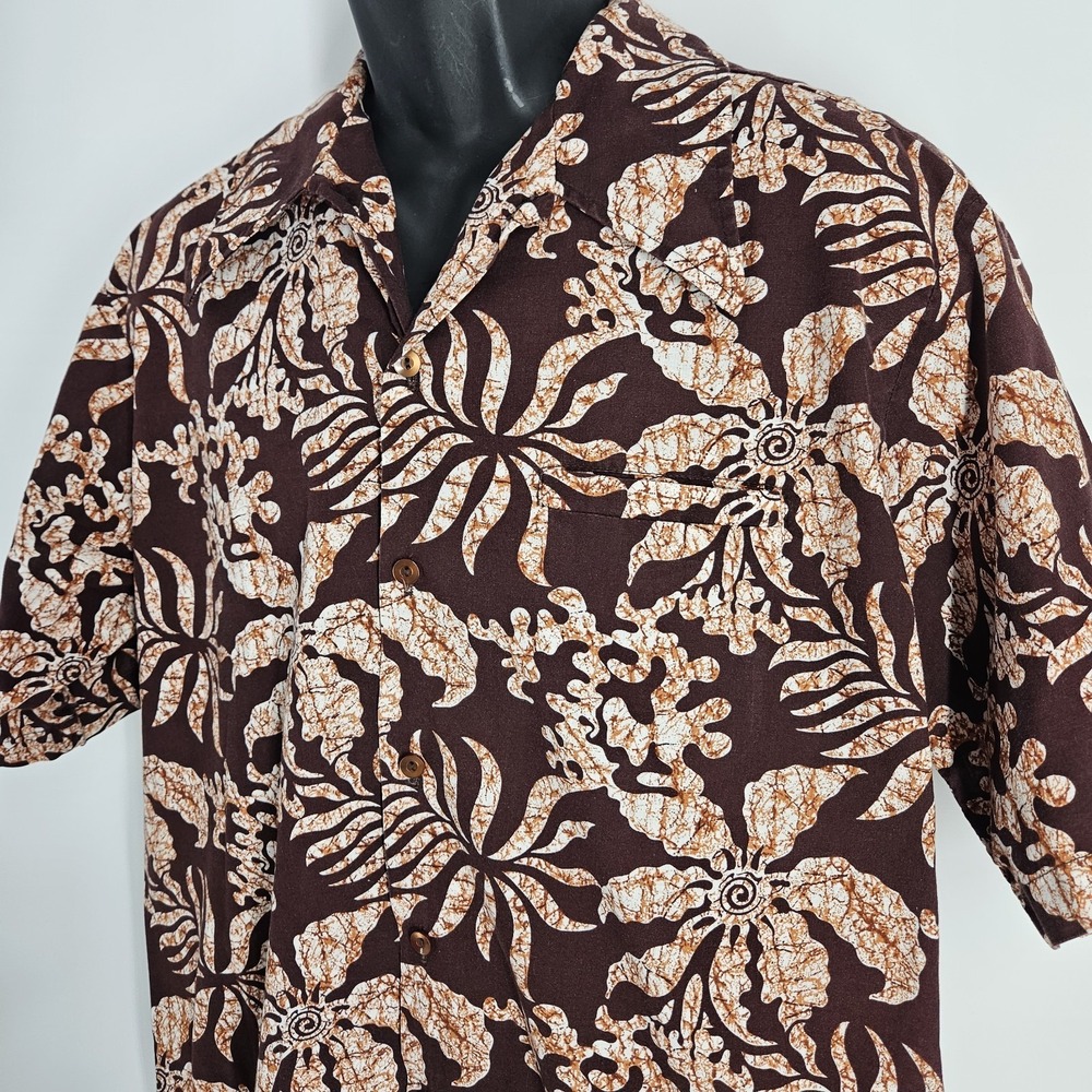 Barefoot in Paradise Vintage Men's Floral Hawaiian Shirt Size XL Surf Aloha